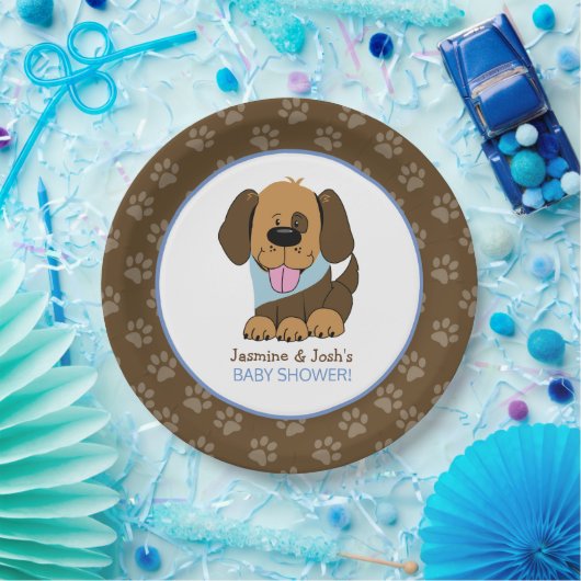 Handsome Puppy Dog Baby Dusche Custom Party Teller (Party)