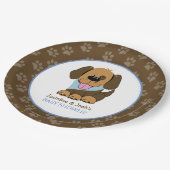 Handsome Puppy Dog Baby Dusche Custom Party Teller (Schrägansicht)