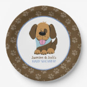 Handsome Puppy Dog Baby Dusche Custom Party Teller (Vorderseite)