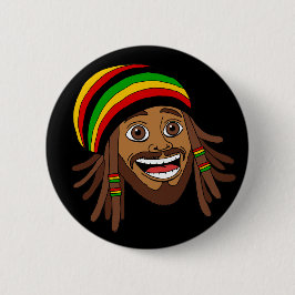 Handsome Rasta Man Button