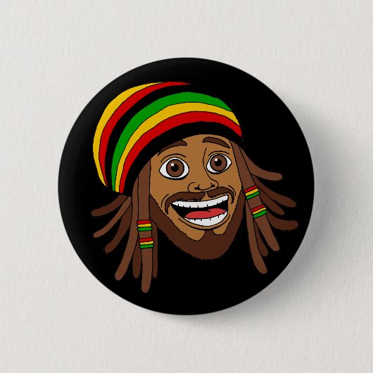 Handsome Rasta Man Button (Vorderseite)