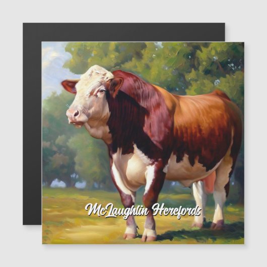 Handsome Red and White Hereford Bull Magnetkarte (Vorne/Hinten)