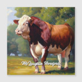 Handsome Red and White Hereford Bull Magnetkarte (Vorderseite)