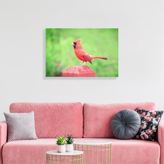 Handsome Red Kardinal Bird Leinwanddruck (Insitu (Wohnzimmer))