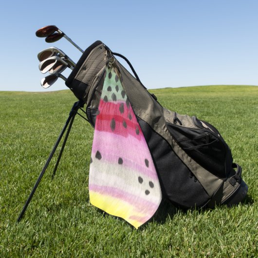 Handsome Regenbogenforelle Skin Golfhandtuch (Gras)