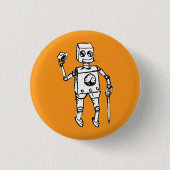 Handsome Robot on a Orange Field Button (Vorderseite)