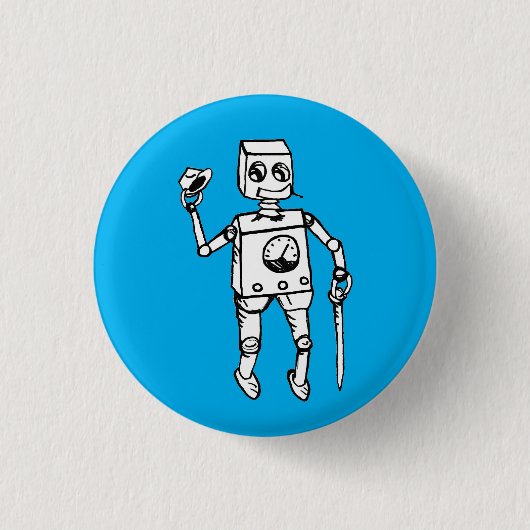 Handsome Robot von Fred Wilder on Blue Button (Vorderseite)