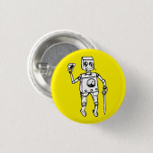 Handsome Robot von Fred Wilder on Yellow Button (Vorne & Hinten)