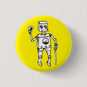 Handsome Robot von Fred Wilder on Yellow Button (Vorderseite)