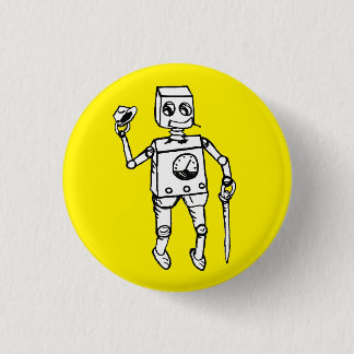 Handsome Robot von Fred Wilder on Yellow Button
