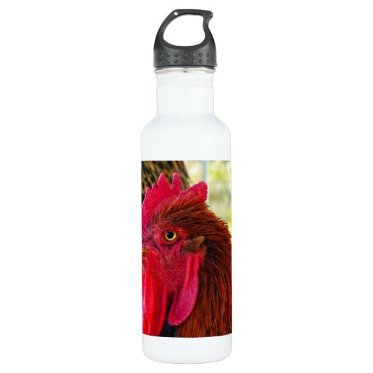 Handsome Rooster Edelstahlflasche (Vorderseite)