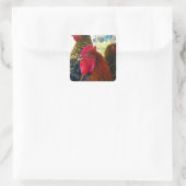 Handsome Rooster Quadratischer Aufkleber (Tasche)