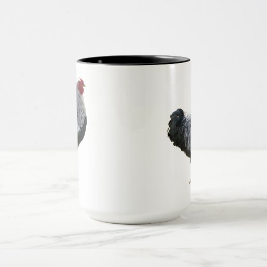 Handsome Silver Penciled Wyandotte Rooster Tasse (Zentrum)