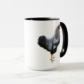Handsome Silver Penciled Wyandotte Rooster Tasse (VorderseiteRechts)