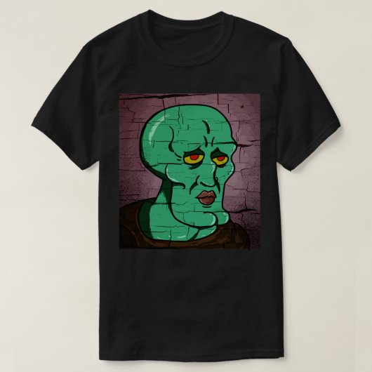 Handsome Squidward Distressed Style Vector Gezeich T-Shirt (Design vorne)