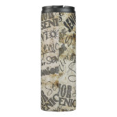 Handsome Tan und Black Senior Typografy Thermosbecher (Rückseite)