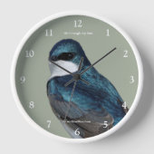 Handsome Tree Swallow Songbird on a Wire Uhr (Vorderseite)