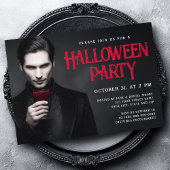 Handsome Vampir trinken Blut Halloween-Party Einladung