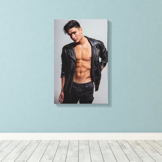 HANDSOMOME YOUNG MALE MODELL STRETCHED LEINWAND (Insitu (Holzboden))