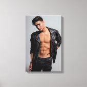 HANDSOMOME YOUNG MALE MODELL STRETCHED LEINWAND (Vorderseite)