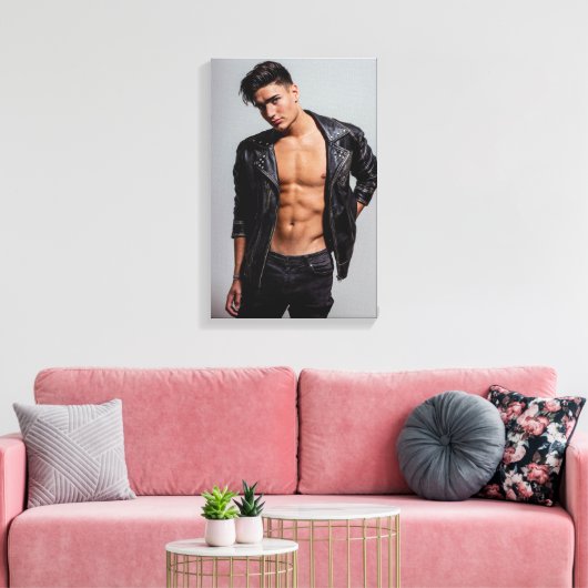HANDSOMOME YOUNG MALE MODELL STRETCHED LEINWAND (Insitu (Wohnzimmer))