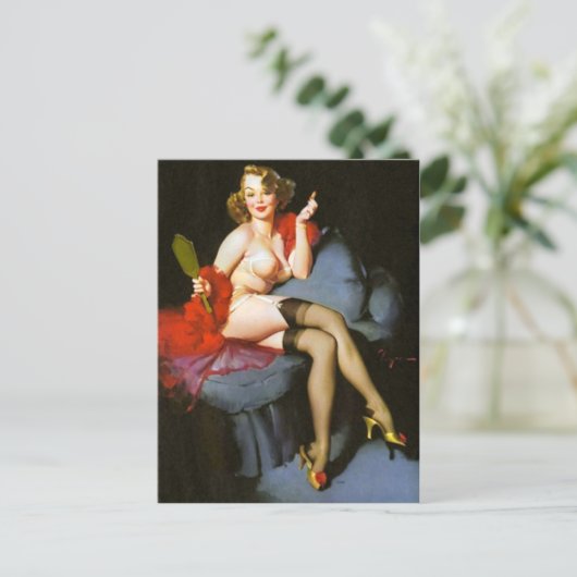 Handspiegel-Button nach oben Postkarte (Stehend Vorderseite)