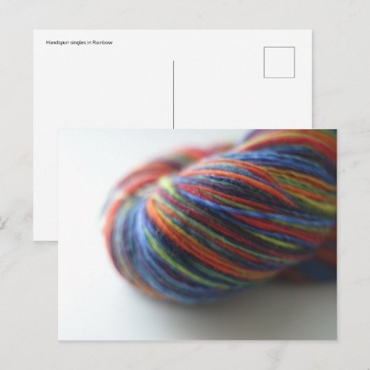 Handspun-Garne in Regenbogen Postkarte (Vorne/Hinten)
