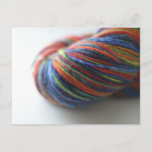 Handspun-Garne in Regenbogen Postkarte (Vorderseite)