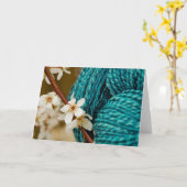 Handspun mit Pflaume blüht Karte (Gelbe Blume)