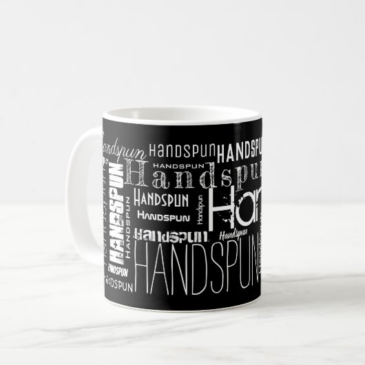 HANDSPUN! Typografie Kaffeetasse (Vorderseite Links)