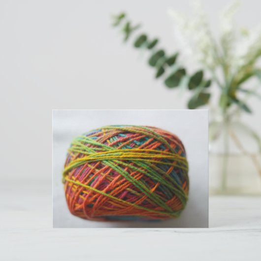 Handspun Yarn farbig Postkarte (Stehend Vorderseite)