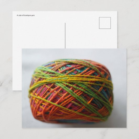 Handspun Yarn farbig Postkarte (Vorne/Hinten)