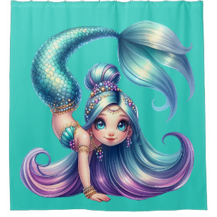 "Handstand Mermaid Magic" Duschvorhang