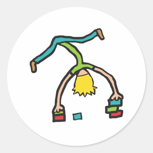 Handstand Runder Aufkleber (Vorderseite)
