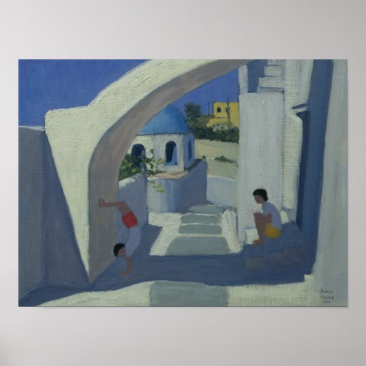 Handstand Santorini Poster (Vorne)