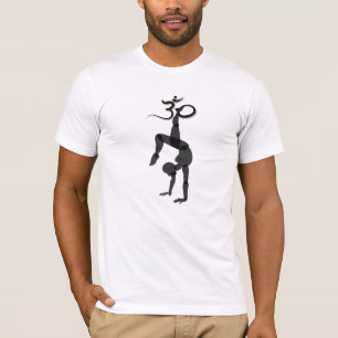 Handstand-Yogahaltung schwarz mit Om-Symbol T-Shirt