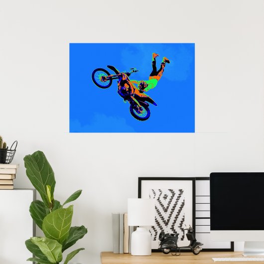 Handständer - Freestyle Motocross Stunt Poster (Heimbüro)