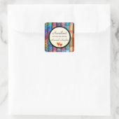 Handstricken Quadratischer Aufkleber (Tasche)