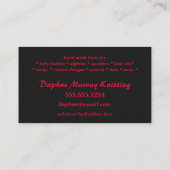 Handstricker-rotes und gelbes Garn Visitenkarte (Rückseite)