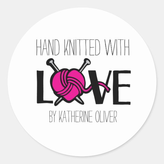 Handstricksticker Runder Aufkleber (Vorderseite)