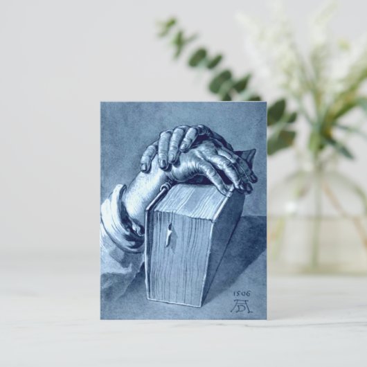 Handstudie mit Bibel - Durer Postkarte (Stehend Vorderseite)