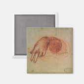 Handstudie (rote Kreide auf Papier) Magnet (Vorderseite/Rückseite)
