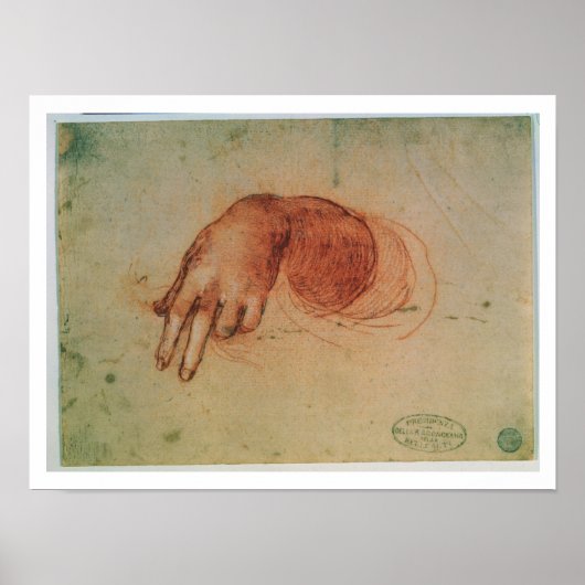 Handstudie (rote Kreide auf Papier) Poster (Vorne)