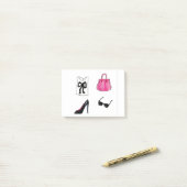 Handtasche Aquarell mit Fashion Schuhen Post-it Klebezettel (Auf Schreibtisch)