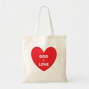 Handtasche Gott ist Liebe Rotes Herz Tragetasche