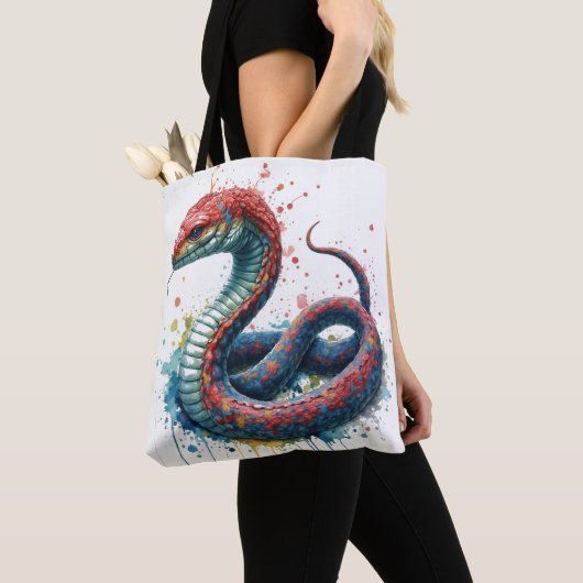 Handtasche mit farbenfroher künstlerischer Schlang (Von Nahem)