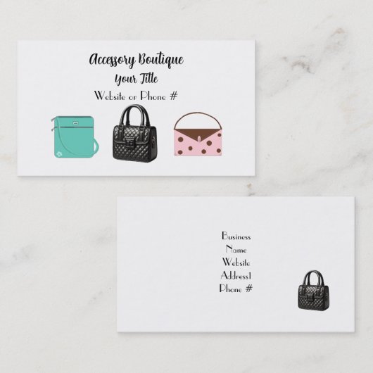Handtaschen für Boutiquen Visitenkarte (Vorne/Hinten)