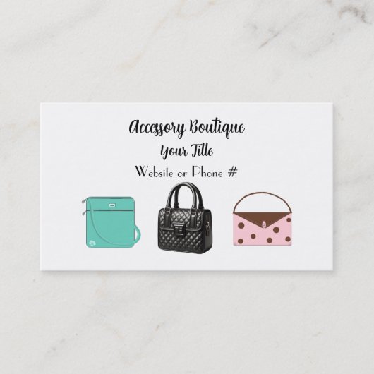 Handtaschen für Boutiquen Visitenkarte (Vorderseite)