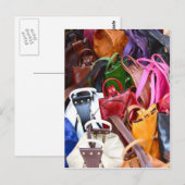 Handtaschen in schönen Farben Postkarte (Vorne/Hinten)