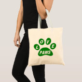 Handtaschen Liebe Paws Green Tragetasche (Vorderseite (Produkt))